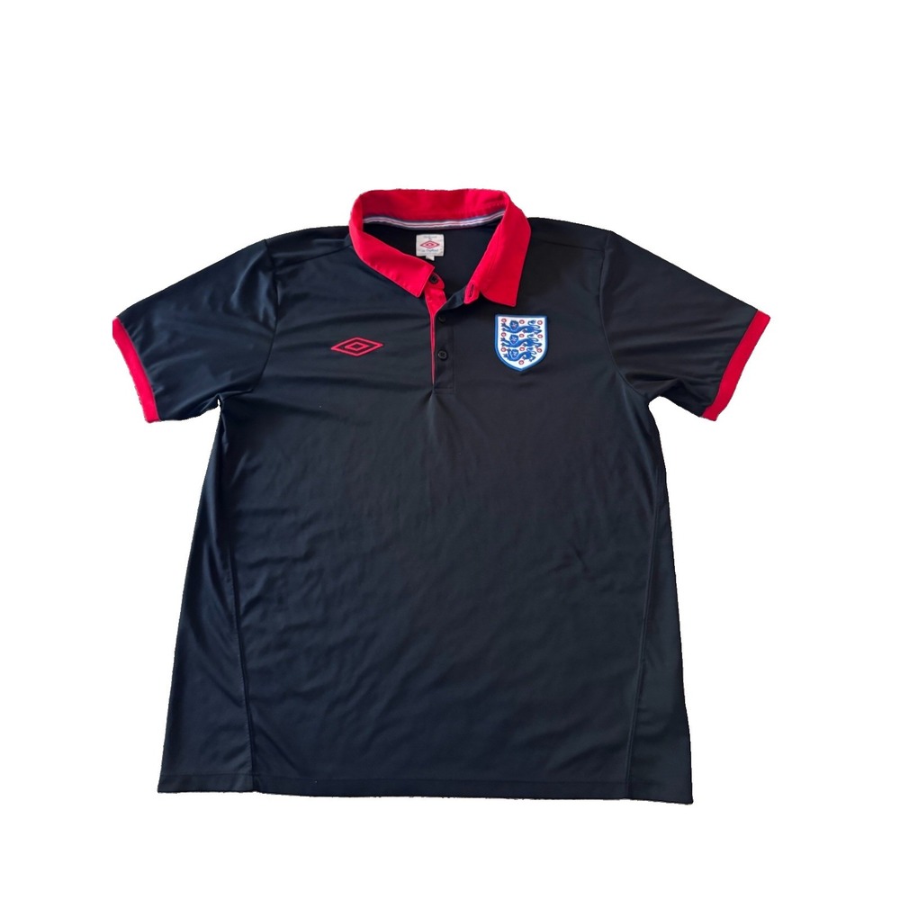 England National Team 2010 Umbro Football Shirt Polo Soccer Jersey Black Size XL